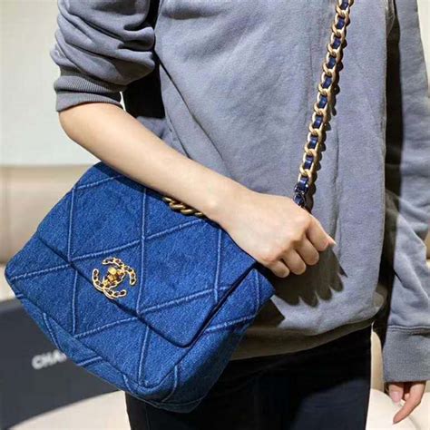 blue bag chanel|chanel blue fabric bag.